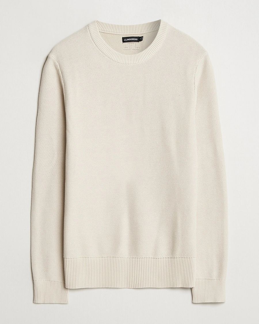 Herr | Stickade tröjor | J.Lindeberg | Arthur Organic Cotton Knit Moonbeam