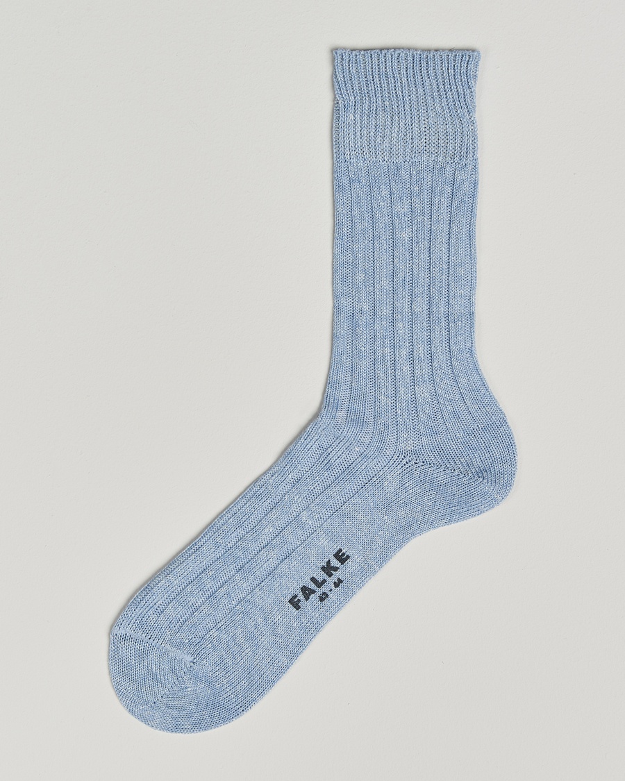 Herr | Vanliga strumpor | Falke | Bay Linen/Cotton Rib Sock Dream Blue