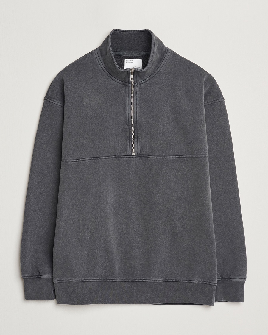 Colorful Standard Classic Organic Half-Zip Faded Black – Svart