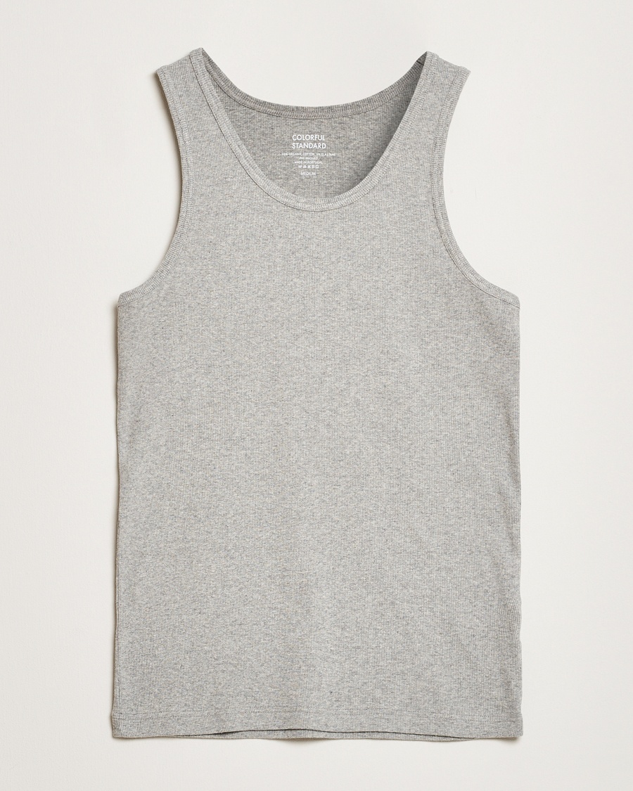 Colorful Standard Organic Rib Tank Top Heather Grey – Grå
