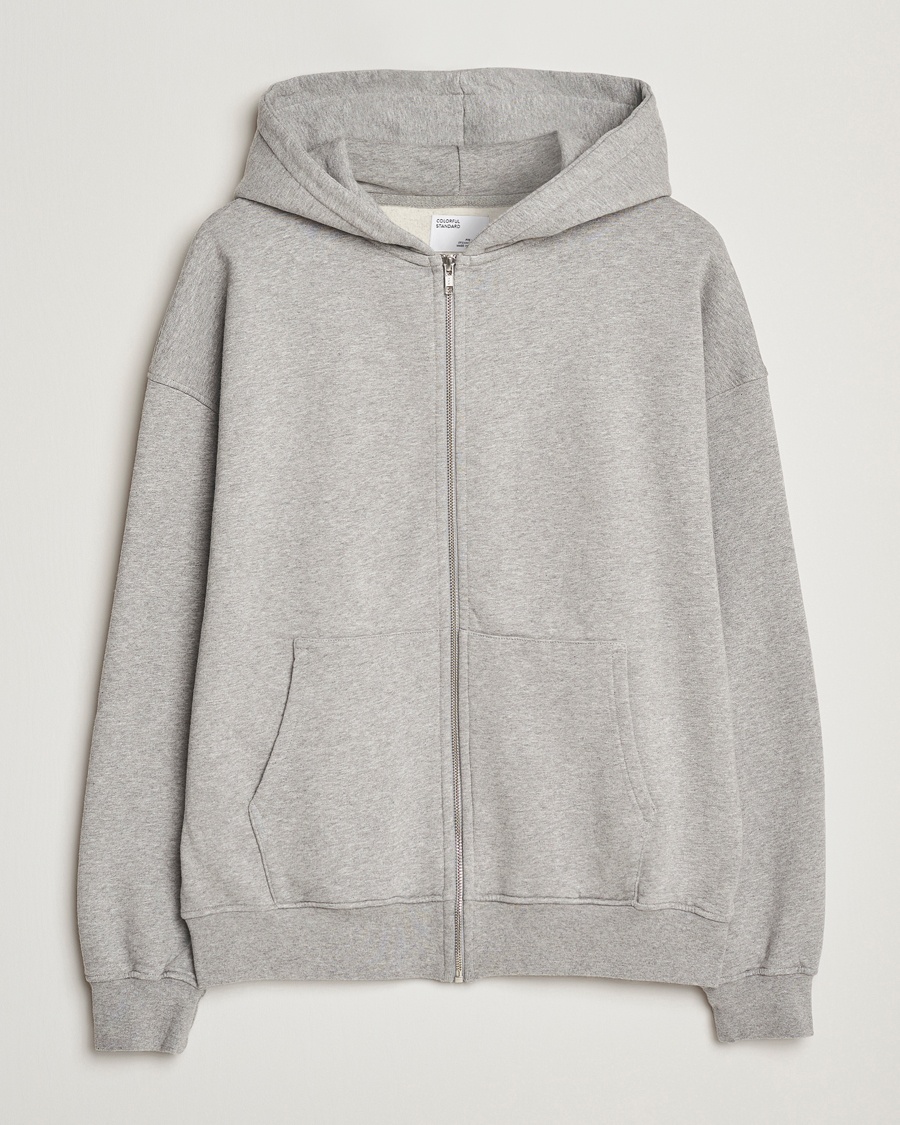 Colorful Standard Classic Organic Full Zip Hoodie Heather Grey – Grå