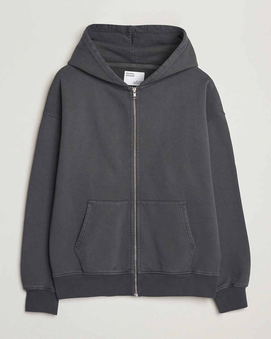 Herr | Huvtröjor | Colorful Standard | Organic Full Zip Hoodie Lava Grey