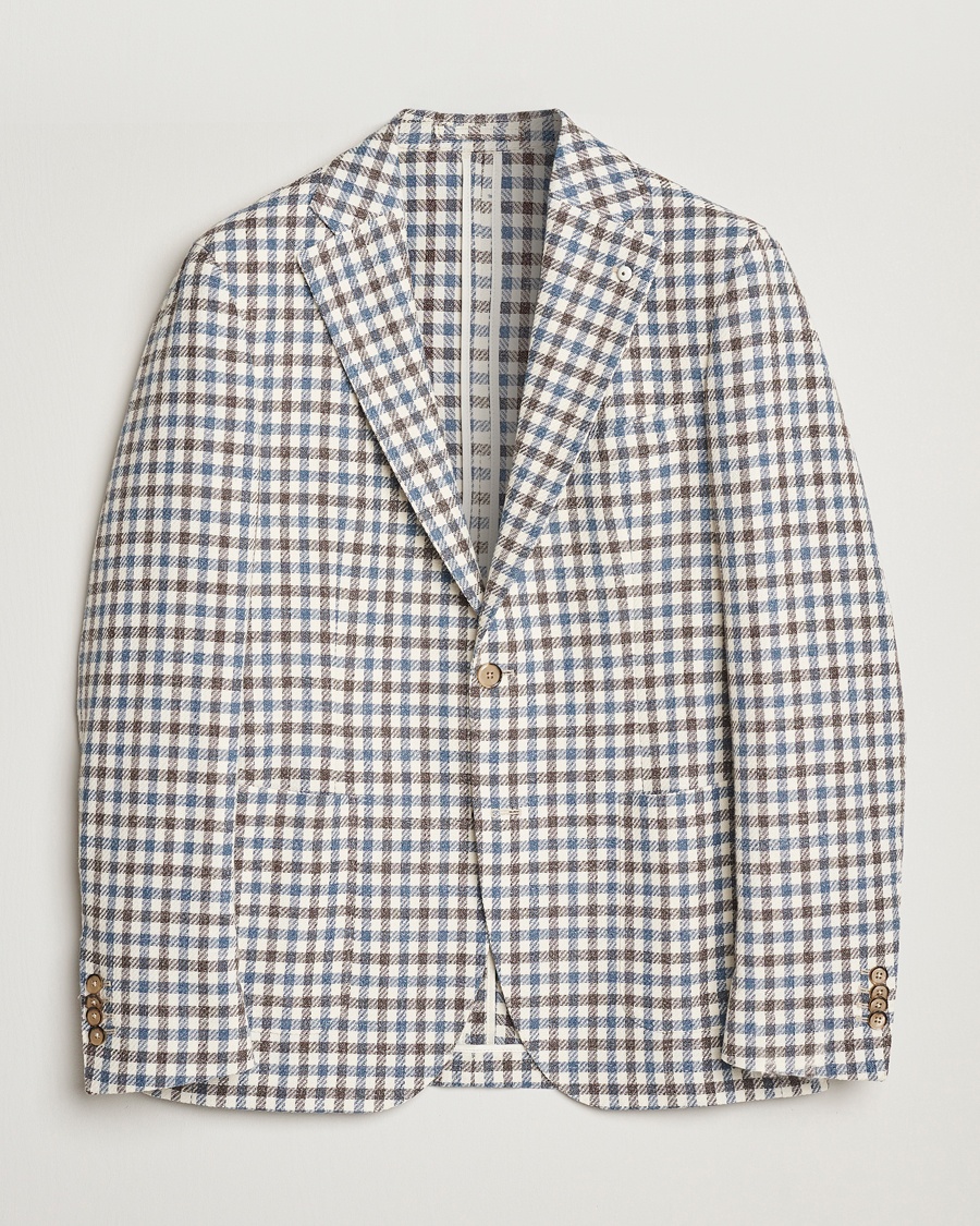 Herr | Bomullskavajer | L.B.M. 1911 | Jack Regular Fit Checked Blazer Blue/Brown