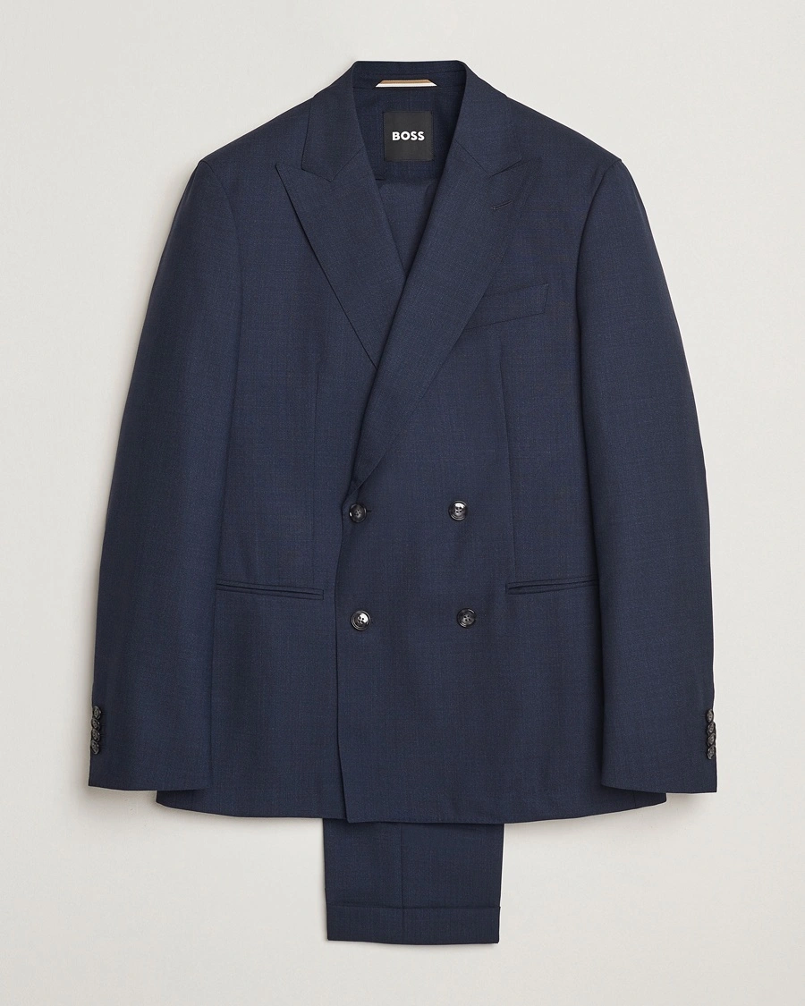 Herr | BOSS | BOSS BLACK | Huge Wool Double Breasted Suit Navy