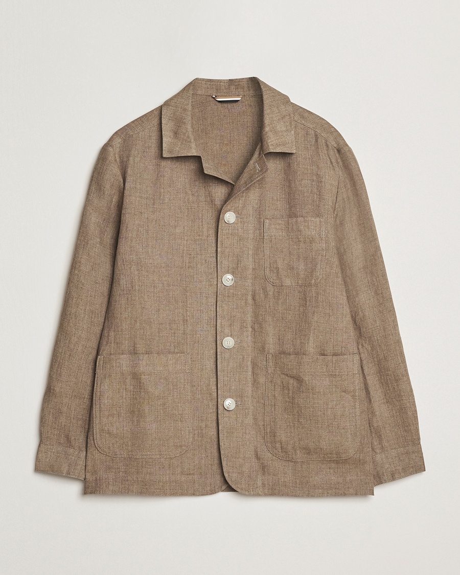 Herr | Lojalitetserbjudande | BOSS BLACK | Carper Linen Shirt Jacket Dark Brown