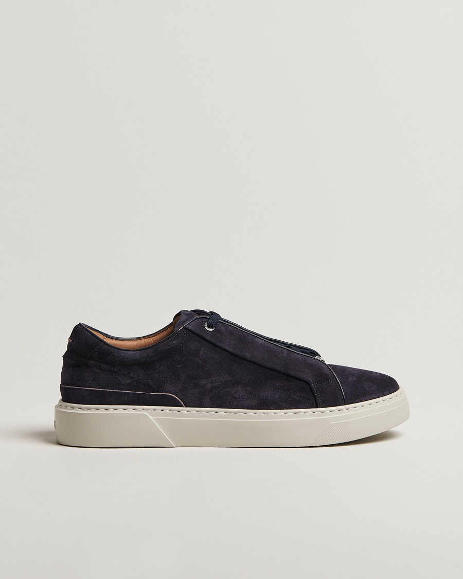 BOSS CAMEL Gary Suede Sneaker Dark Blue – Blå