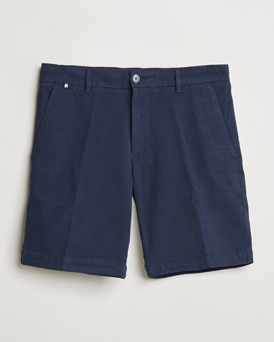 Herr | Business & Beyond - Formal | BOSS BLACK | Slice Structured Cotton Shorts Dark Blue