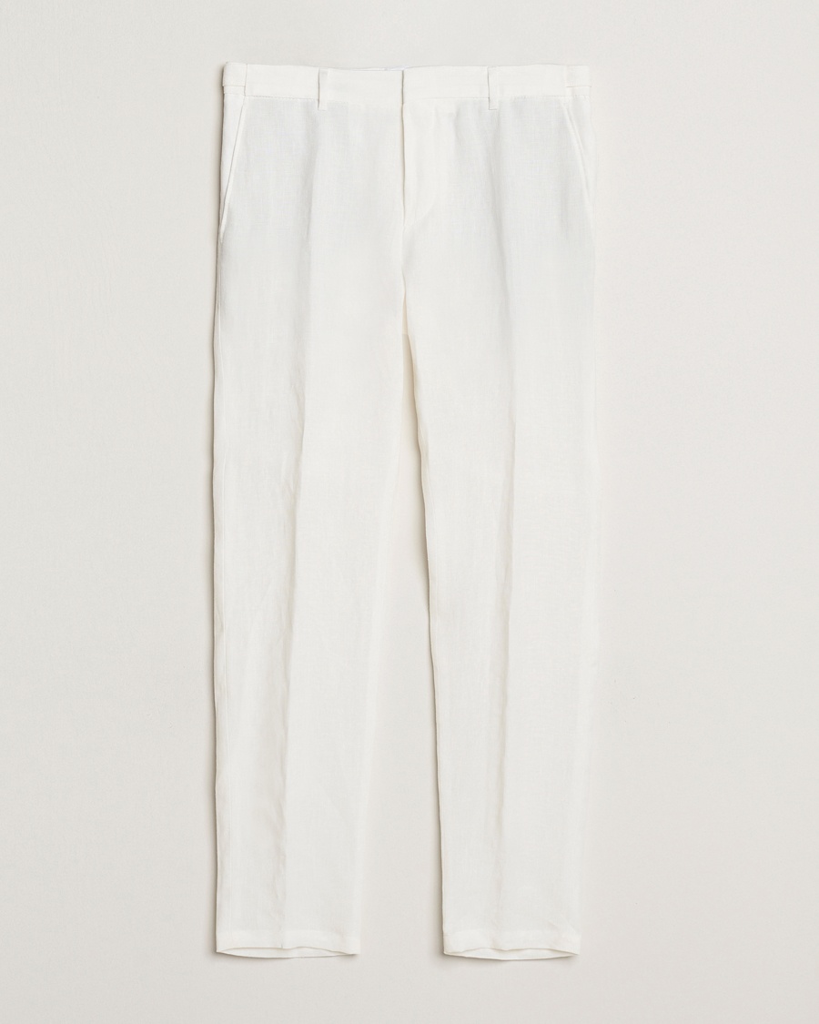 Herr | Kläder | BOSS BLACK | Genius Pleated Linen Trousers White