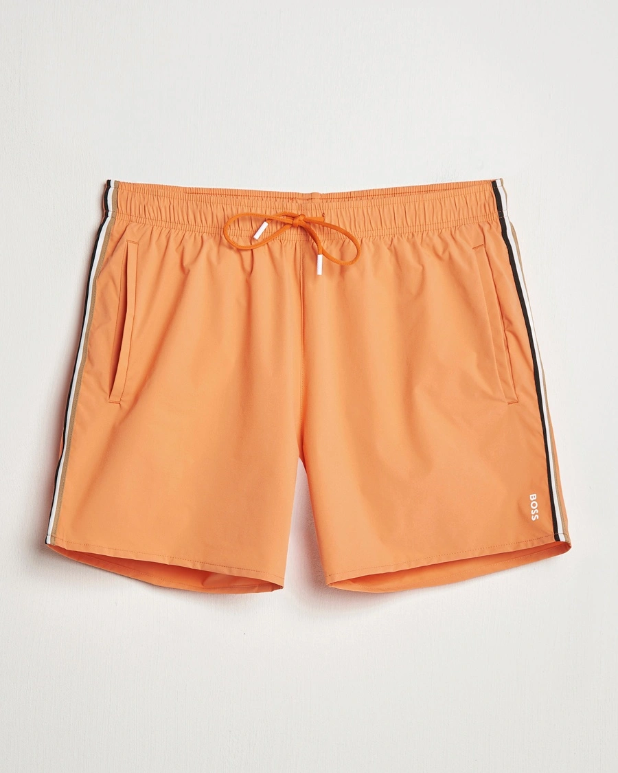 Herr | Snörade Badbyxor | BOSS BLACK | Iconic Swimshort Bright Orange