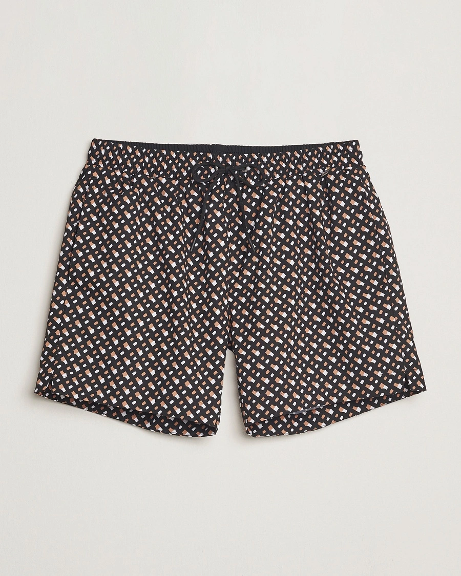 Herr | BOSS | BOSS BLACK | Manu Monogram Swimshorts Black