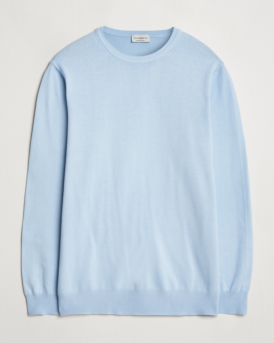 Morgano Supersoft Egyptian Cotton Crew Neck Light Blue – Blå