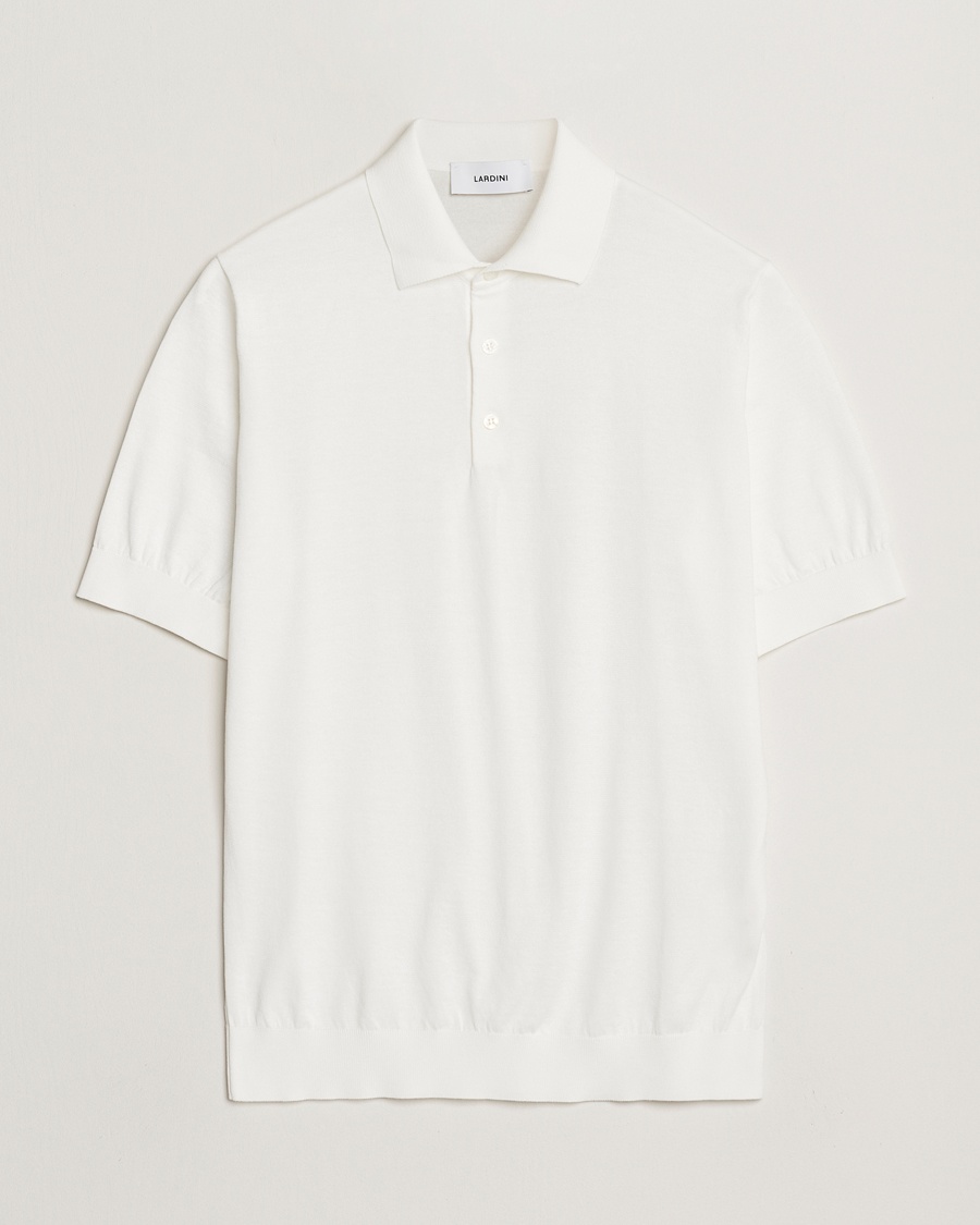 Herr | Lardini | Lardini | Knitted Cotton Polo White
