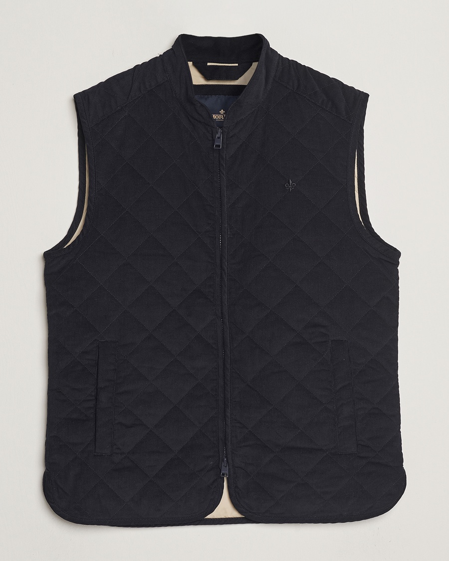 Herr | Klassiska jackor | Morris | Teddy Quilted Cord Vest Navy