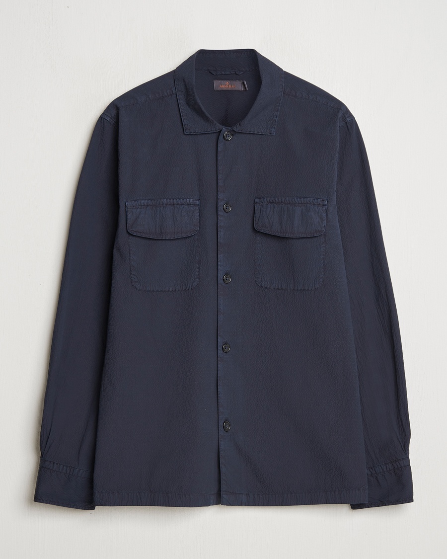 Herr | Overshirts | Morris | Seersucker Overshirt Blue