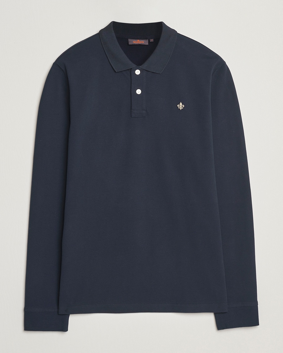 Herr | Pikéer | Morris | Camden Long Sleeve Pique Dark Blue
