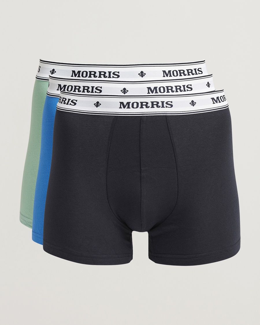 Herr | Kalsonger | Morris | 3-Pack Boxer Briefs Navy/Green/Blue
