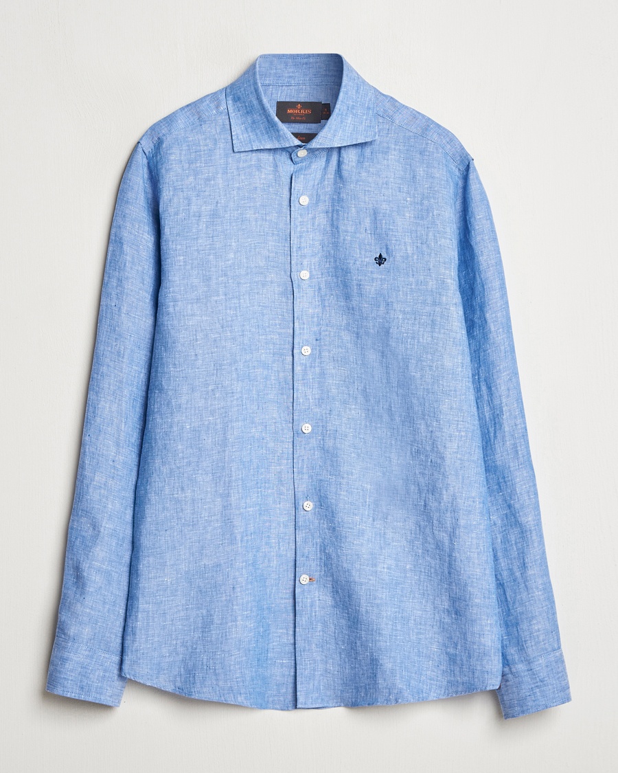 Herr | Linneskjortor | Morris | Slim Fit Linen Shirt Blue