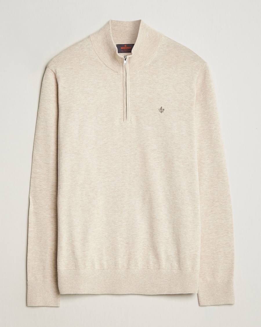 Herr | Half-zip | Morris | Riley Cotton Half Zip Khaki