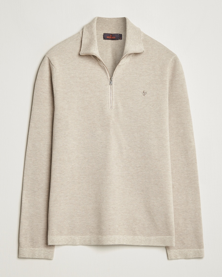 Herr | Half-zip | Morris | Jake Cotton Half Zip Khaki