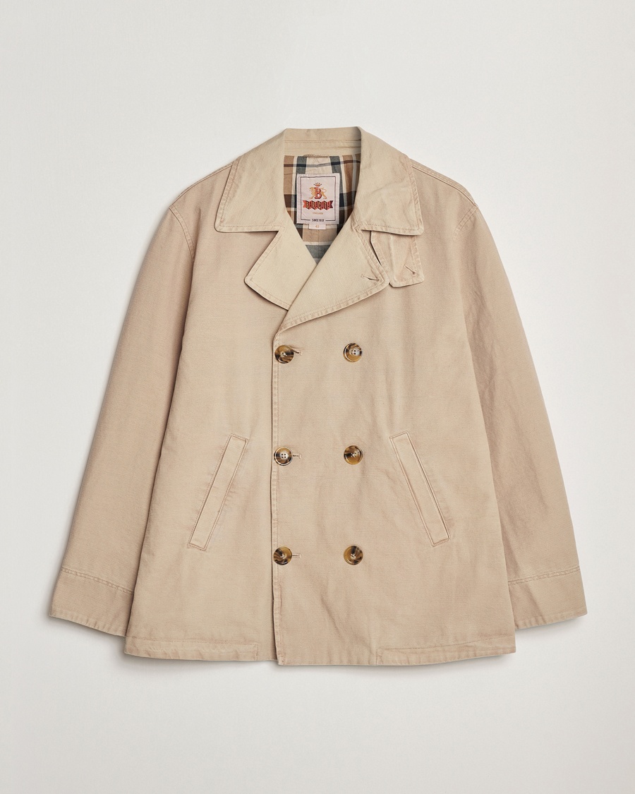 Herr | | Baracuta | Garment Dyed Canvas Peacoat British Khaki