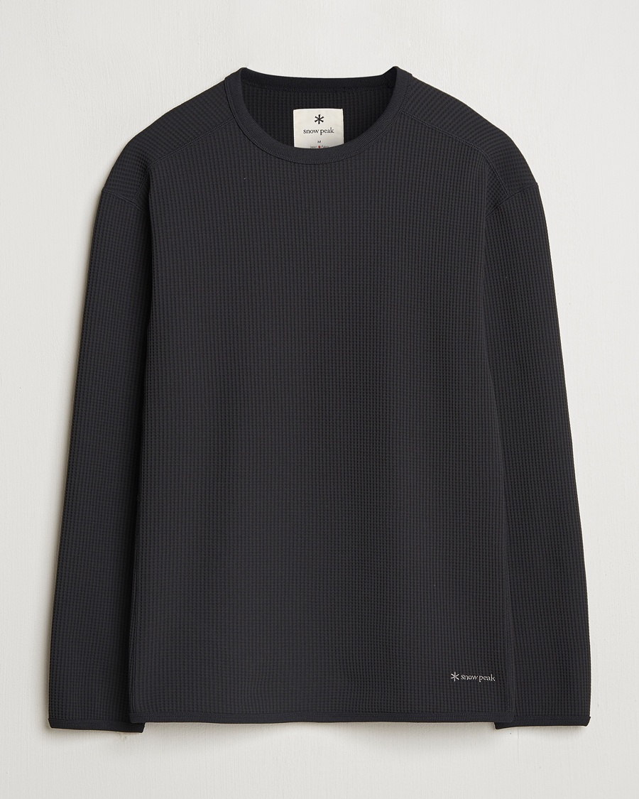 Herr | Snow Peak | Snow Peak | Dry Waffle Long Sleeve T-Shirt Black