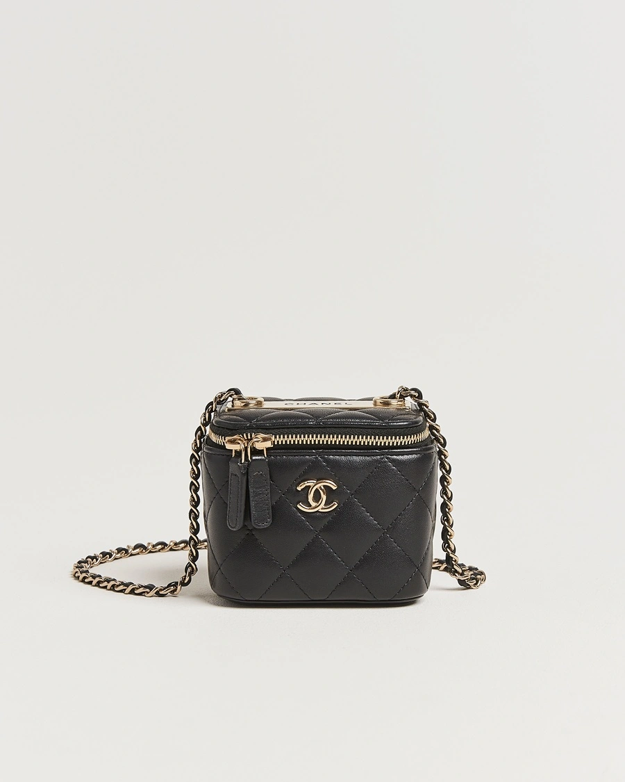 Herr | Pre-owned Accessoarer | Chanel Pre-Owned | Vanity Chain Shoulder Bag Lambskin Matelassé Black