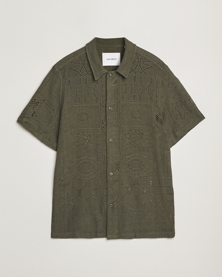 Herr | LES DEUX | LES DEUX | Hector Lace Short Sleeve Shirt Green