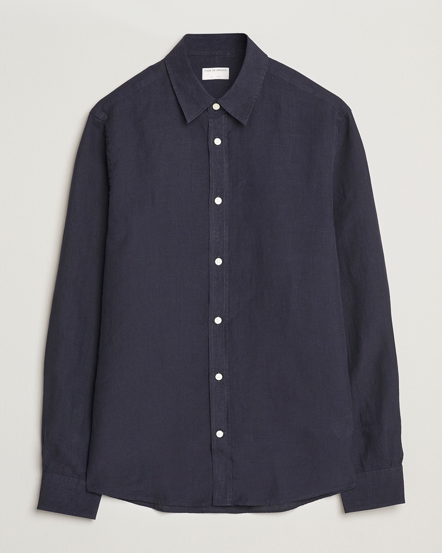 Herr | Linneskjortor | Tiger of Sweden | Spenser Linen Shirt Midnight Blue