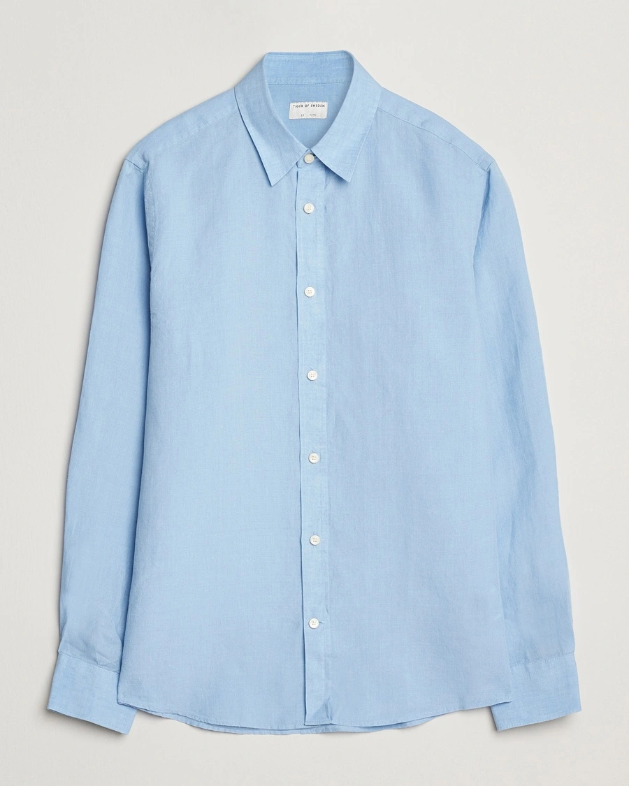 Herr | | Tiger of Sweden | Spenser Linen Shirt Summer Sky
