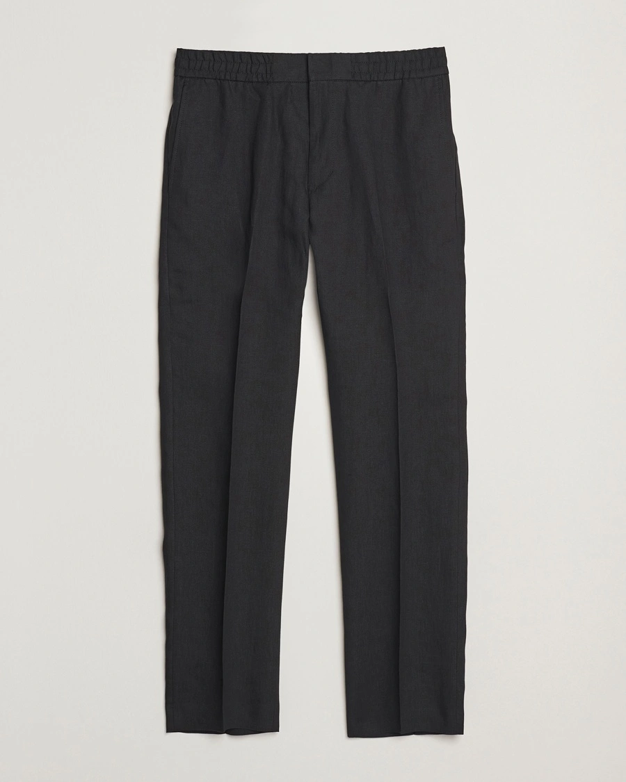 Herr | Byxor | Tiger of Sweden | Tannen Linen Drawstring Trousers Black
