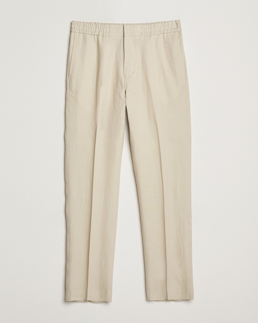 Herr | | Tiger of Sweden | Tannen Linen Drawstring Trousers Cream Sand