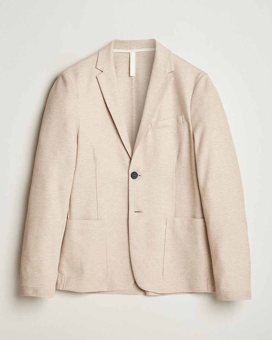 Herr | Bomullskavajer | Harris Wharf London | Loro Piana Honey Comb Blazer Cream