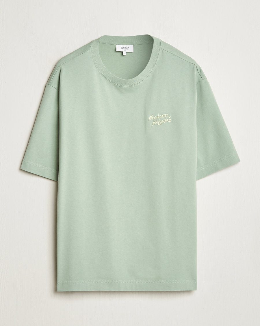 Herr | Maison Kitsuné | Maison Kitsuné | Handwriting Embroidery T-Shirt Vert De Gris