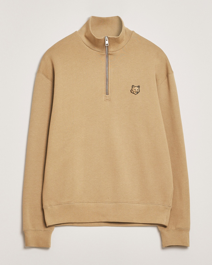 Herr | Maison Kitsuné | Maison Kitsuné | Tonal Fox Head Half Zip Sweatshirt Cardamon