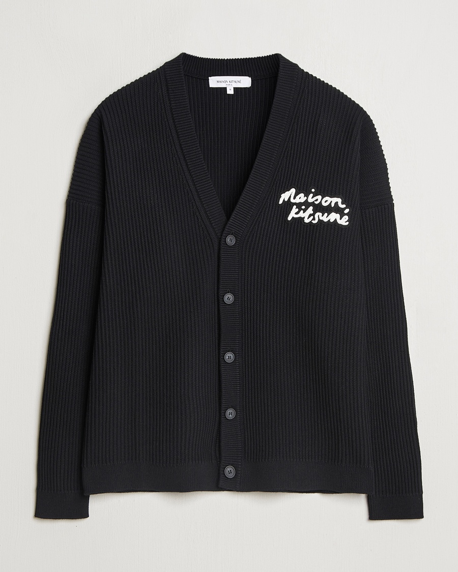 Herr | Maison Kitsuné | Maison Kitsuné | Handwriting Rib Knitted Cardigan Black