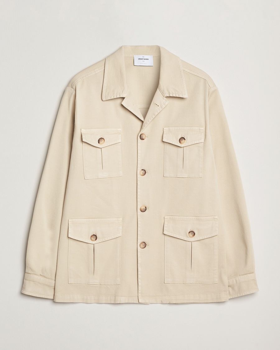 Herr | Field jackets | Gran Sasso | Cotton Twill Safari Jacket Beige
