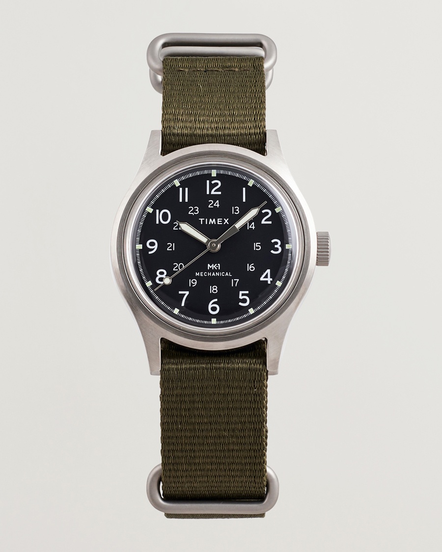 Timex MK1 Hand Wind 36mm Green Black Dial – Grön