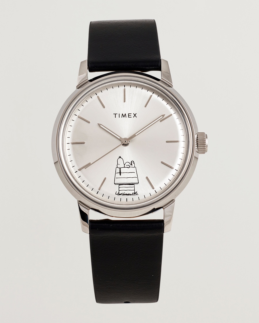 Herr | Läderarmband | Timex | X Peanuts Automatic Snoopy 40mm Silver Dial