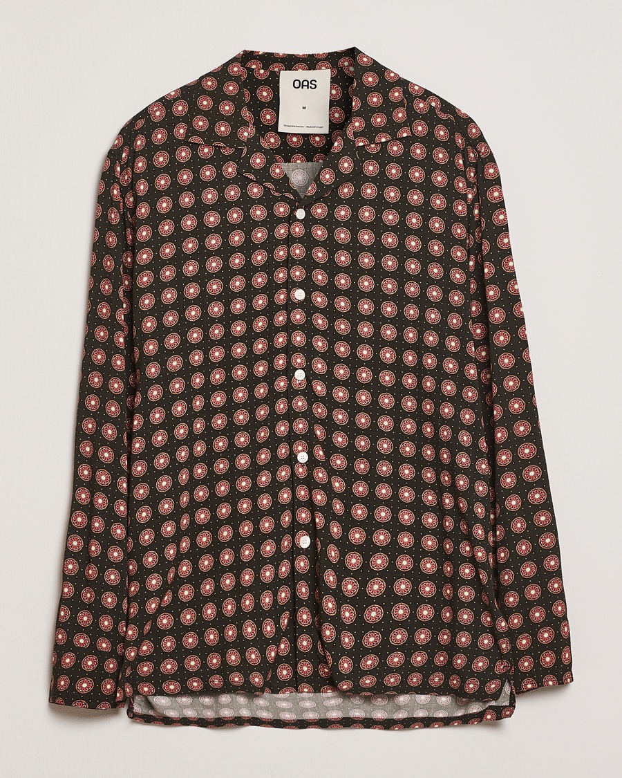 Herr | Casualskjortor | OAS | Long Sleeve Resort Viscose Shirt Coffe Lumo