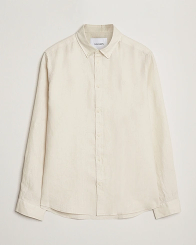 Les Deux Konrad Linen Shirt Ivory, Herr, Linneskjorta, Vit, Storlek L