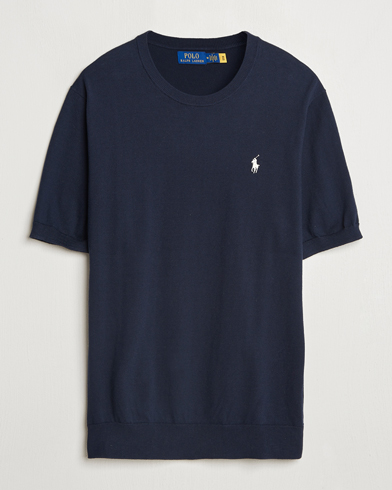 Polo Ralph Lauren Knitted Short Sleeve Tee Hunter Navy – Blå