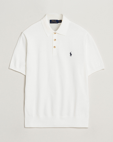 Polo Ralph Lauren Knitted Short Sleeve Polo Deckwash White – Vit