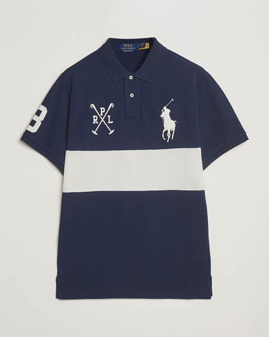 Polo Ralph Lauren Custom Slim Block Stripe Polo Newport Navy/Nevis – Blå