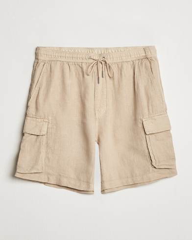 Herr | Linneshorts | GANT | Regular Fit Linen Cargo Shorts Concrete Beige