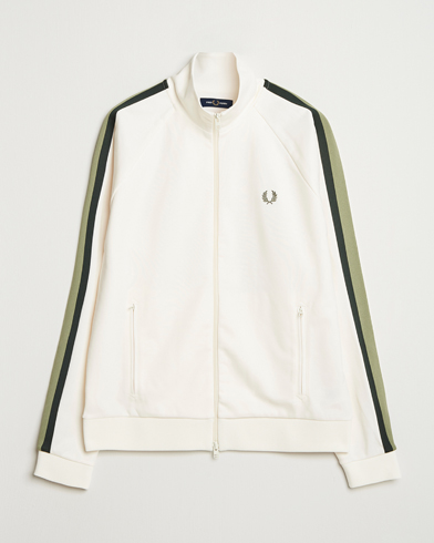 Fred Perry Two Colored Taped Track Jacket Light Ecru – Vit