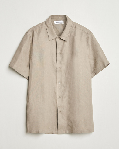 Herr | Senast inkommet | Samsøe Samsøe | Avan Linen Short Sleeve Shirt Greige