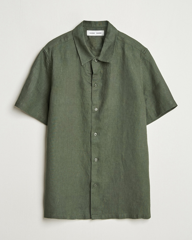 Herr | Senast inkommet | Samsøe Samsøe | Avan Linen Short Sleeve Shirt Climbing Ivy