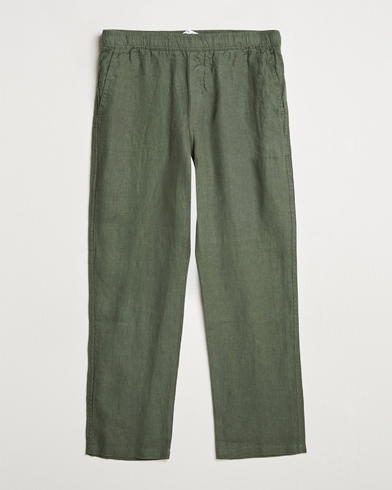 Herr | Business & Beyond - Casual | Samsøe Samsøe | Jabari Linen Drawstring Trousers Climbing Ivy