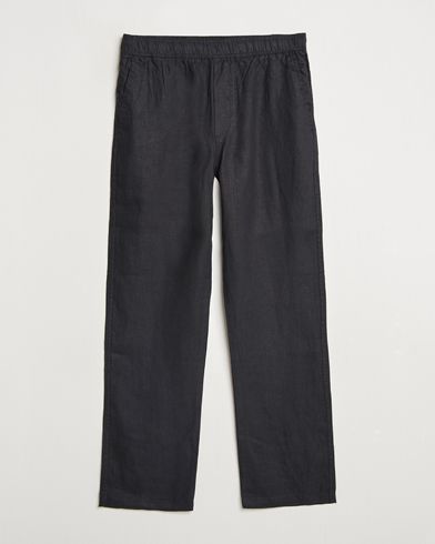 Samsøe Samsøe Jabari Linen Drawstring Trousers Black – Svart