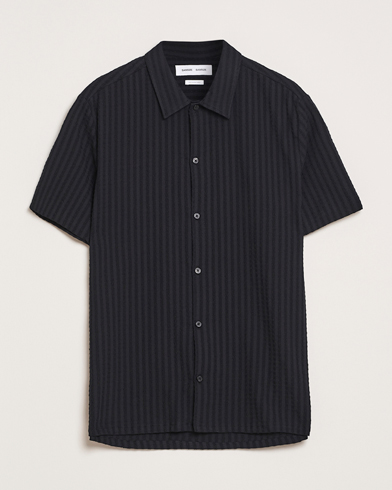 Samsøe Samsøe Avan Structured Short Sleeve Shirt Black, Herr, Kortärmad skjorta, Svart, Storlek S